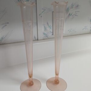 Elegant Pink Glass Vases